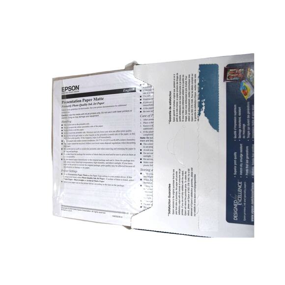 Epson Presentation Paper White Matte 27lb 100 pages 8.5"x11" Open Box Sealed Bag - Picture 4 of 7